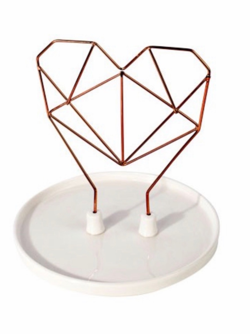 imm Living Coxet Wire Heart Ceramic Jewelry Holder